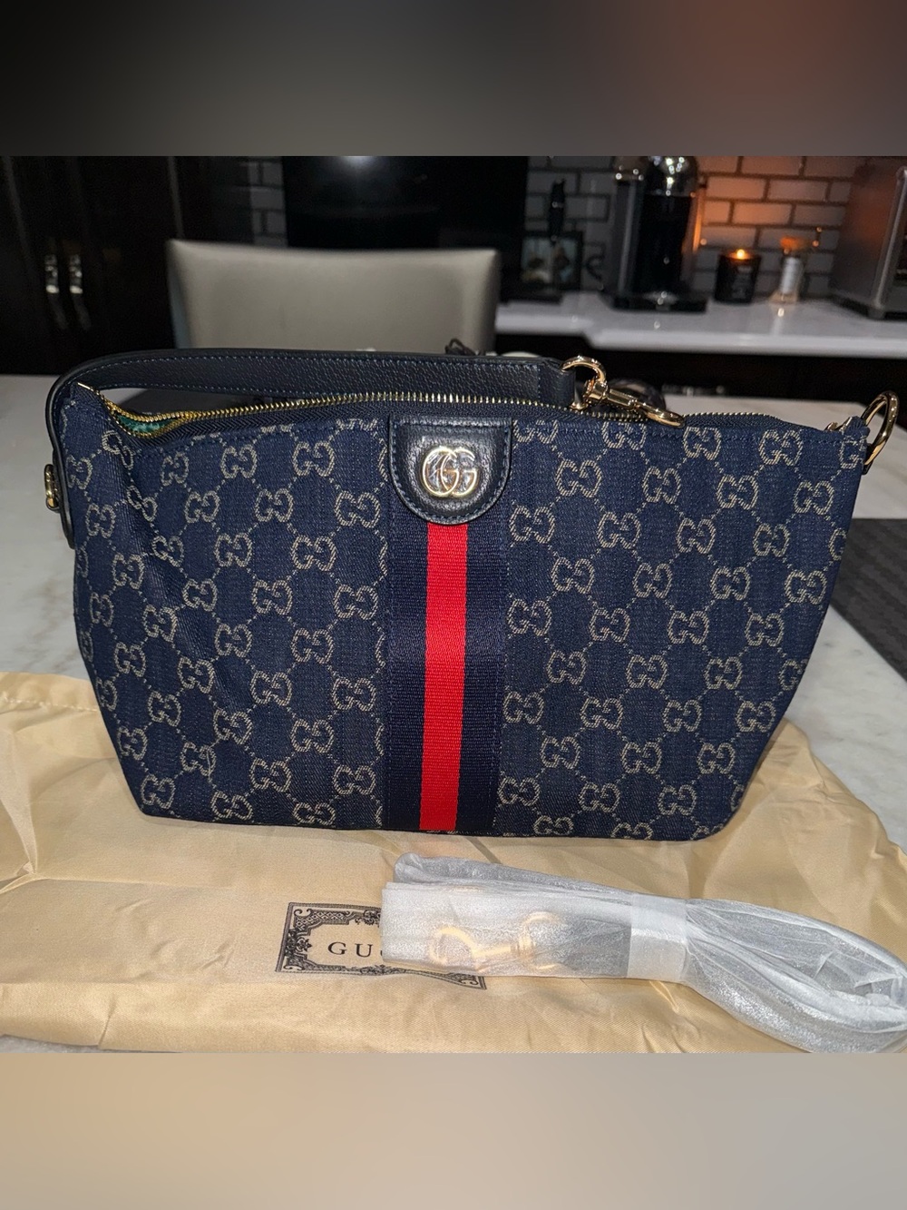 Gucci denim hobo bag